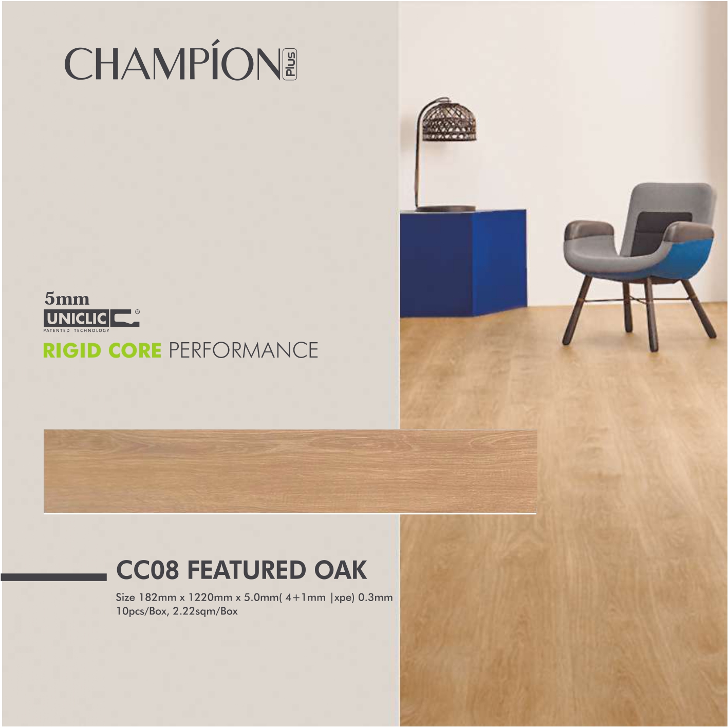 SPC Champion tebal 5mm 1 dus 2,22m2